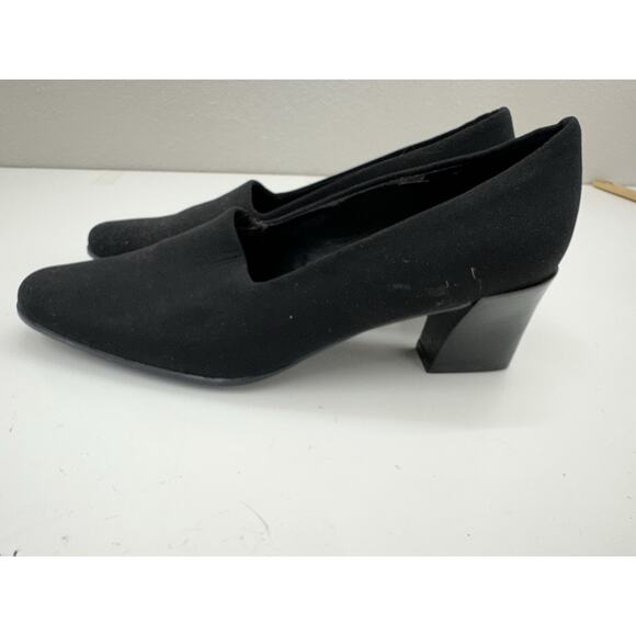LizFlex by Liz Claiborne Womens Heels Size 6.5 Concord Black Suede Block Heel - Picture 7 of 10